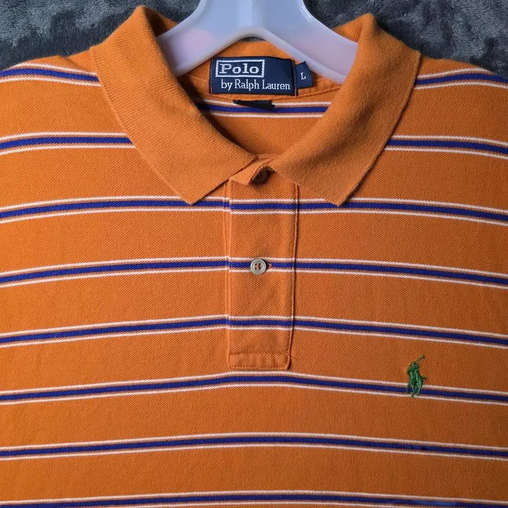 Polo Ralph Lauren Vtg Striped Mens Polo Sz Large
